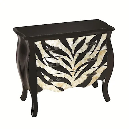 Bombe Accent Chest with Zebra Pattern